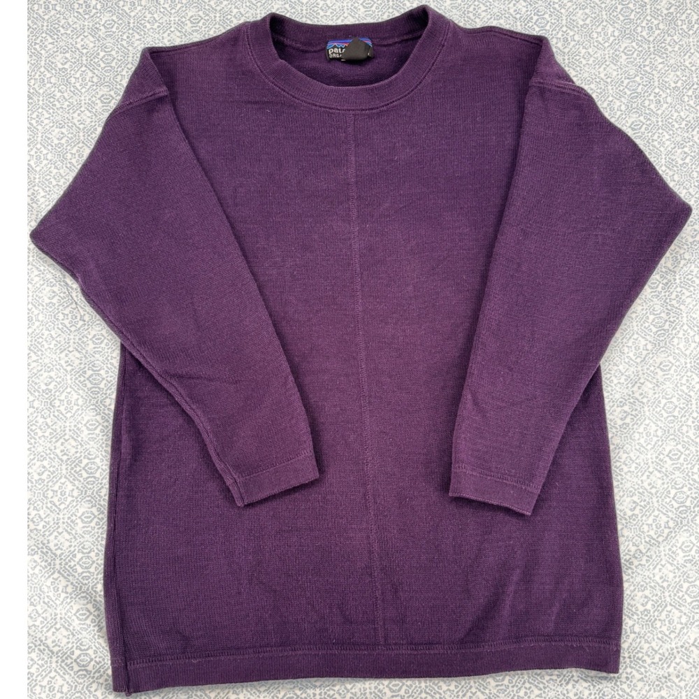 Vintage Patagonia Organic Cotton Purple Crewneck Sweater Made in USA Women S